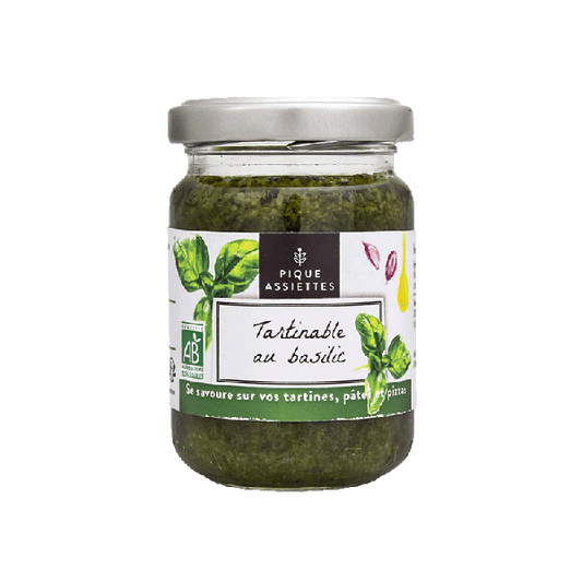 Pique Assiettes -- DDM 01.07.2025 Tartinable au basilic bio - 120 g