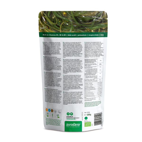 Purasana -- DDM 30.06.2025 Green spiruline premium en poudre - 200 g